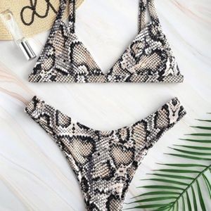 snake print bathing suit